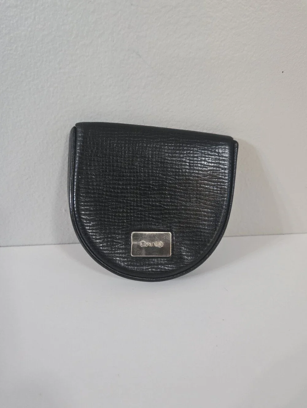 LOEWE vintage coin purse Coin Pocket Black Silver Hardware, Leather